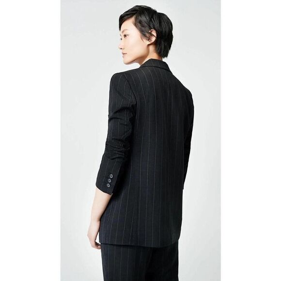Smythe 90's silk blended Blazer in Black Pinstripe Large - Picture 6 of 11
